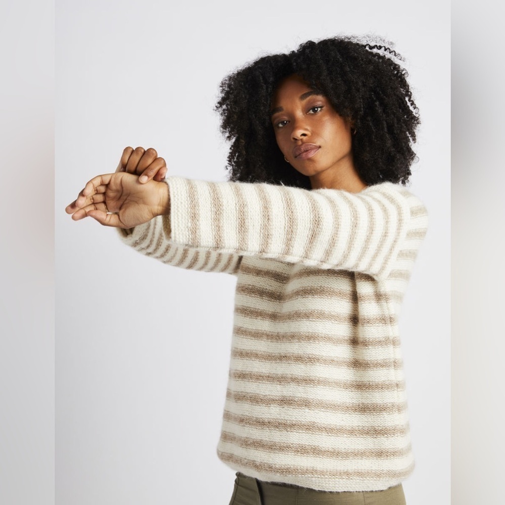 AQUA CASHMERE | 100% cashmere striped sweater | small medium